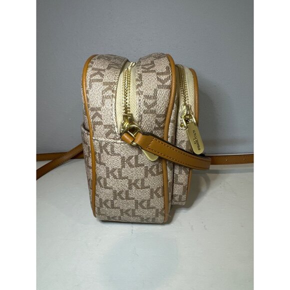 Karl Lagerfeld Paris Crossbody Purse Camera Bag MSRP $178 Modern City Artsy Logo - Picture 4 of 15
